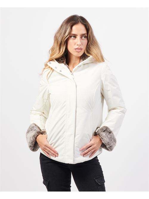 Veste femme Suns avec capuche et doublure en fourrure SUNS | GBS53019DOFF WHITE